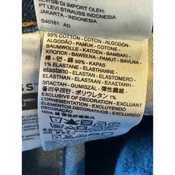 Levis Premium Jeans Men 32x32 Blue Medium Wash Cotton Blend Taper Fit Zipper Fly - Picture 9 of 11